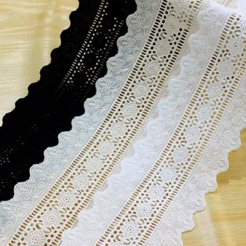 3Yard/Lot Double Wave Edge Vintage Cotton Cloth Embroidered Lace Trim Width 9CM Clothes Dress Diy Sewing Fabric Accessories