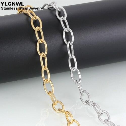 Gold Color Stainless Steel Chain For Women Men Fashion Unisex Necklaces Jewelry High Quality Birthday Gift 17 20 23 26 30 Inch