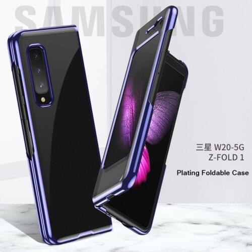 Plating Phone Case For Samsung Galaxy Z Fold 1 5G Case Z Fold1 Luxury Electroplated Frame Shockproof Cover Foldable Light Funda