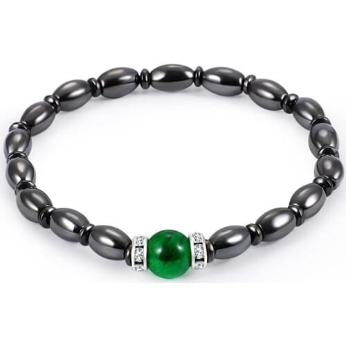 Charms Black Elastic Magnet Bracelet Slimming Health Energy Bracelet Black Stone Tourmaline Magnetic Bracelets for Women