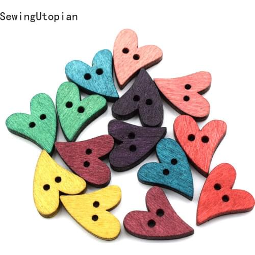 100PCS 2 Holes Handmade Wooden Buttons for Crafts Wedding Decoration Clothing Sewing Accessories Supplies Wholesale Wood Button