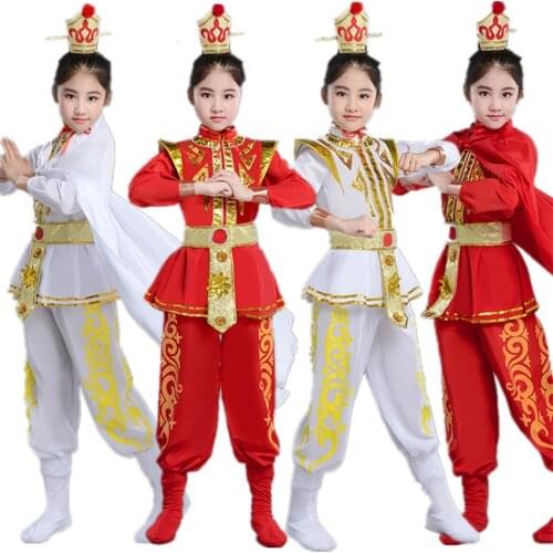 Kids Hua Mulan Cosplay Costumes Traditional Chinese Stage Performance Party Clothing Ancient Soldier Drama Dance Dress 110-160CM