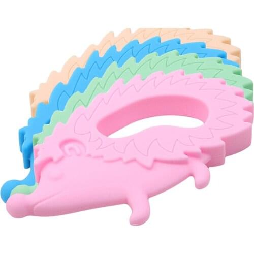 Hedgehog Baby Teethers Pendant Necklace Accessory BPA Free Silicone Teether Chew Charms Newborn Baby Teething Toys
