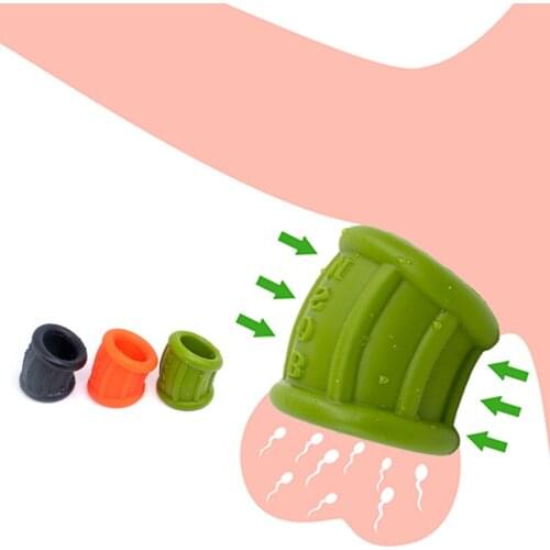 Mens Testicles Scrotum Bondage Sleeve Chastity Belt Silicone Cock Ring Penis Rings Ball Stretcher For Time Delay Ejaculation