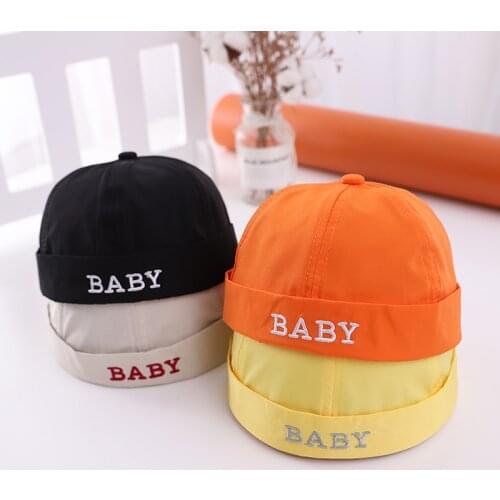 Doitbest 2021 boy Landlords cap Brimless Hat Breathable girl Beanie Hats Cotton Spring BABY Letters Landlord Sailor Cap