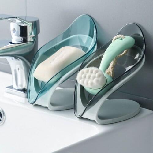 Drain Soap Dish Leaf Soap Box Soap Holder Bathroom Shower Soap Holder Dish Storage Plate Tray Bathroom Supplies Soap container