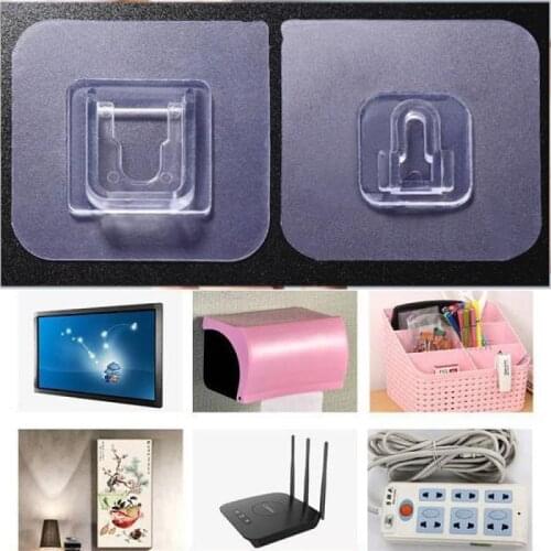 Double-sided Self Adhesive Wall Hooks for Kitchen Bathroom Socket Holder Wall Mounted Rack Organizer Storage Holder Tools