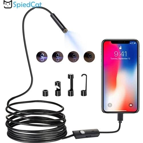 Mini 8mm 6 LED Lens 1/2/3.5/5/10M soft Cable Android USB Endoscope Snake Repair Pipe Inspection Borescope MicroUSB PC Camera