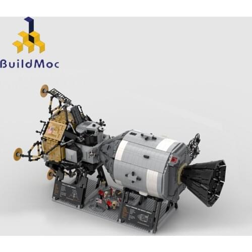 MOC Ideas Spaceflight Technical MOC-26457 City Space Apollo 11 Saturn V Apollo Spacecraft Building Blocks Creative Kid Toys Gift