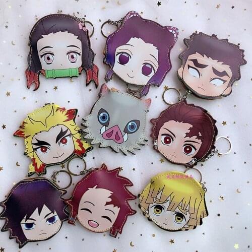 1pcs Demon Slayer Coin Purse Tanjirou Nezuko Zenitsu Inosuke Kyoujurou kimetsu no yaiba Change Purse Lovely Mini Wallet 9 Types