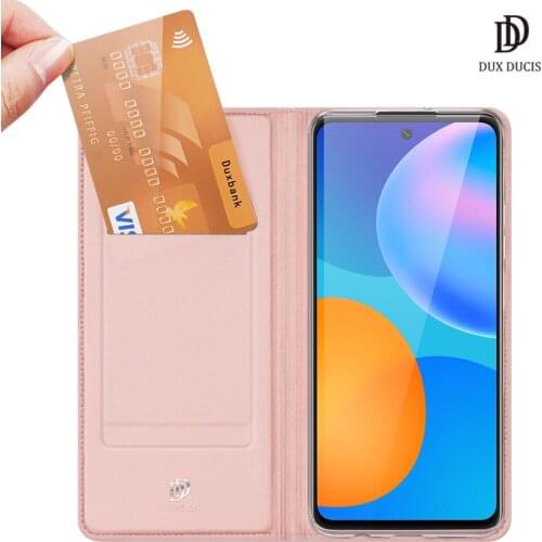 For Huawei P Smart 2021 DUX DUCIS Skin Pro Series Leather Wallet Flip Case Full Protection Steady Stand Magnetic Closure