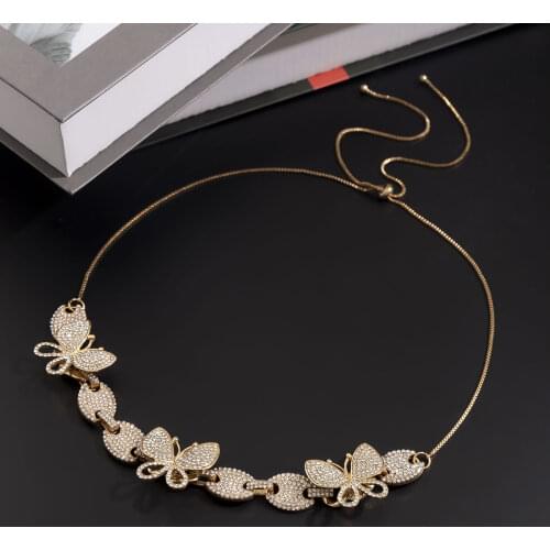 KunJoe Hip Hop Crystal Cuban Chain Chain Vintage Iced Out Rhinestone Butterfly Pendant Necklace Women Girl Jewelry Accessories