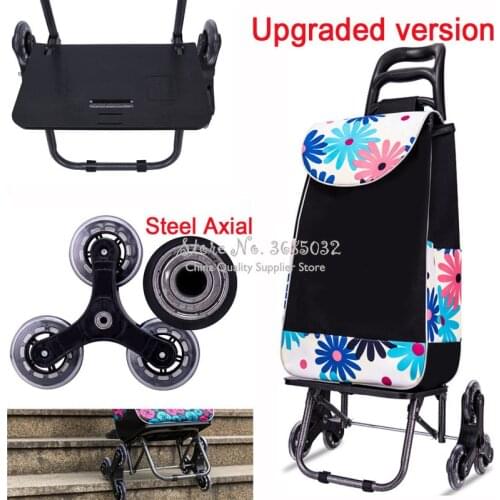 Last25L Lightweight folding shopping carts Sturdy hand carts trolleys Shopping Bag Waterproof 6 wheels climb stairs Easily