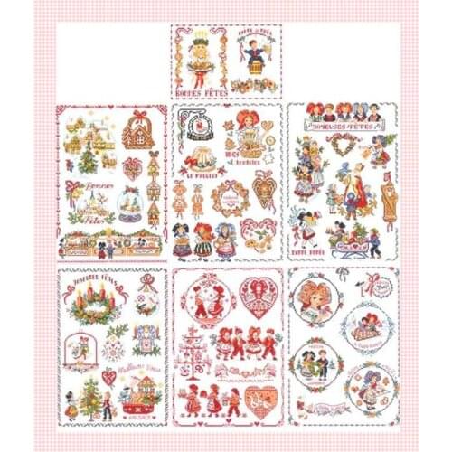 Hot Craft Christmas in Alsace Homespun Needlework Cross Stitch and Samplers with 100% Cotton Floss &Free Shipping for Home Decor