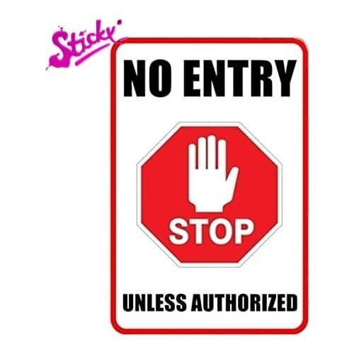 STICKY Wide Family Business No Entry Less Window Wall Warning Sign Stop Warning Plaques & Signs Car Sticker Decal Decor