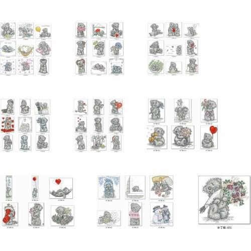 Different beads 1 cross stitch package flower aida 18ct 14ct 11ct black cloth people kit embroidery DIY handmade needlework