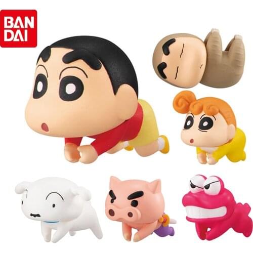 Bandai Genuine Gacha Crayon Shin-chan Hugging Data Line Doll Nohara Shinnosuke Himawari Shinnosuke Action Figure Toys