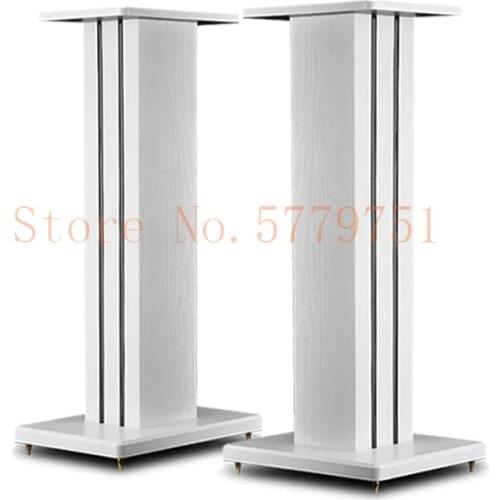 Speaker stand floor solid wood universal bookshelf audio tripod wooden white sand filling surround shelf