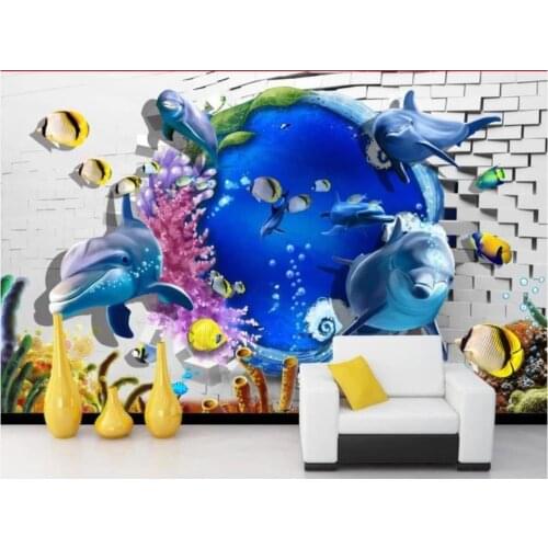 Custom photo wallpapers 3d wall murals wallpaper Mediterranean mural 3D Sea World Art Background Wall papers for living room
