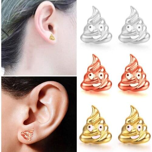 1Pair Cute Funny Poop Earrings For Girls Ladies Gifts Ladies Smiley Poop Earrings Jewelry