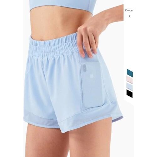 Fitness Yoga running Sports Shorts Female Workout Gym Clothing high waist Mesh stitching Lightweight And Breathable Women Summer
