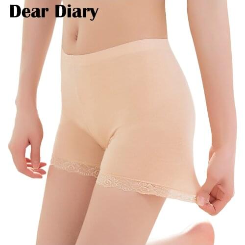 Modern Fashion Modal Lace Safety Short Pants Ladies Anti-Empty Boxer Shorts Solid Color Soft and Comfortable Panties Underwear