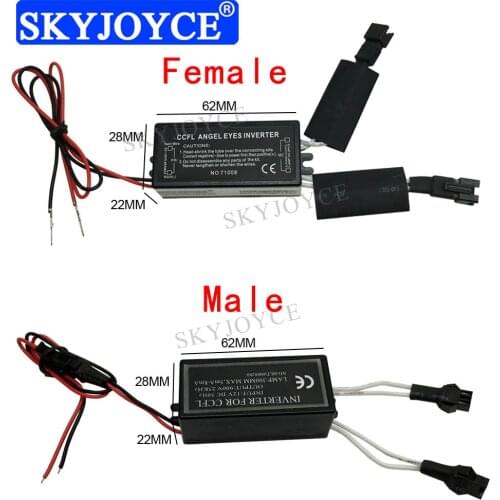 SKYJOYCE 12V Female Male CCFL Driver Inverter 1 For 2 Lamps CCFL Angel Eyes E46 E53 E36 E39 Driver Halo Ring Spare Ballast