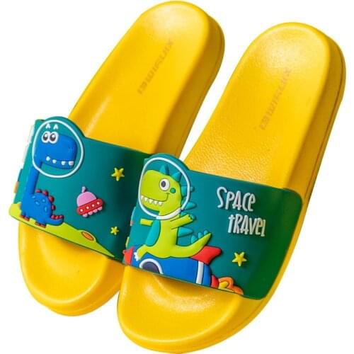 Suihyung 2021 New Children Slippers Summer Kids Beach Shoes Cartoon Dinosaur Boys Girls Sandals Baby Toddler Bathroom Slippers