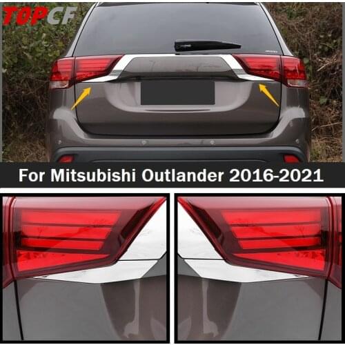 TOPCF For Mitsubishi Outlander 2016-2021 Car Chromium Chrome Styling Car Rear Light Strips External Taillight Decoration Trim