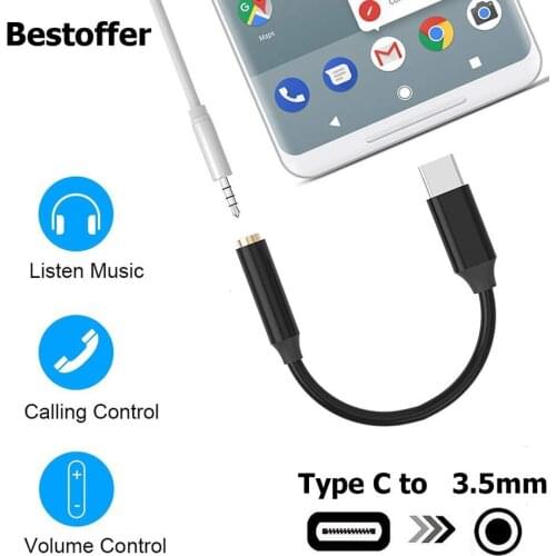 Universal USB C to 3.5mm AUX Headphone Adapter Type C Jack Cable For Android Smart Phone USB-C to 3.5mm Jack Audio Adapter