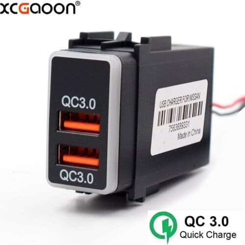 XCGaoon Special QC3.0 Quickcharge 2 USB Interface Socket Car Charger Adapter for NISSAN, DC-DC Power Inverter Converter