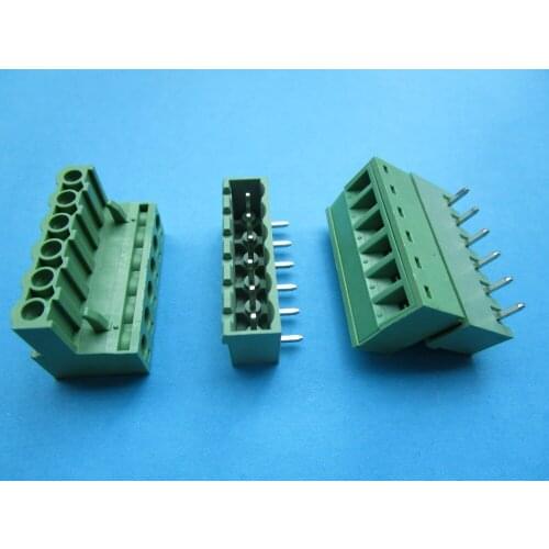 40 Pcs Close Angle 6pin 5.08mm Screw Terminal Block Connector Pluggbale Type