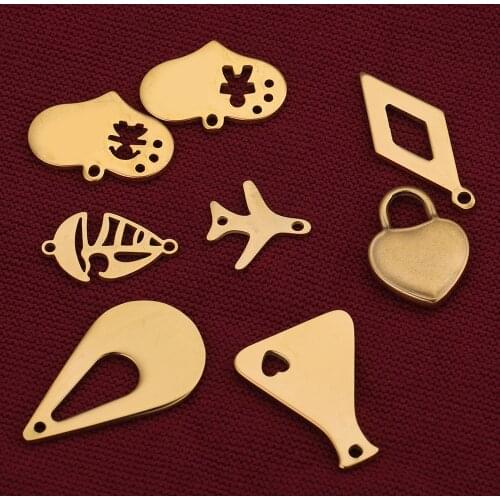 5pcs/lot Gold Stainless Steel Drip Cute Earrings Charms Pendant Connectors Bohemia Handmade DIY Jewelry Making Bulk Wholesale