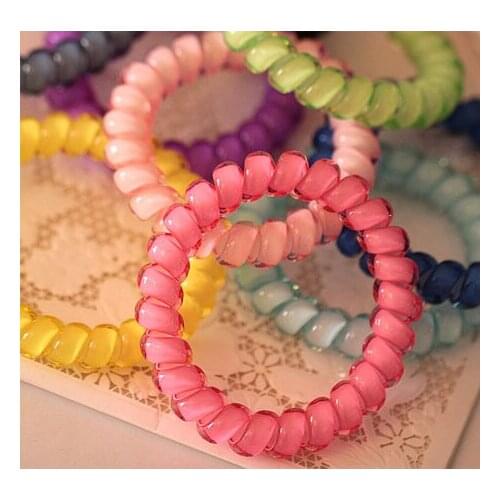 5pcs girl Telephone Wire Line Hair accessories Cord Traceless Hair Ring Gum Colored Elastic Hair Band For Girl accessories DIY