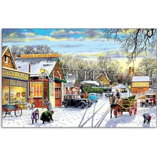 5d Diy Diamond Painting Winter Service Cypresses Cross Stitch Embroidery Diamond Mosaic Nostalgia Full Rhinestones Wall Stickers