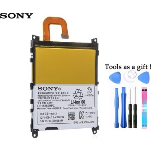 Sony 100% Original 3000mAh LIS1525ERPC Battery For SONY Xperia Z1 L39h L39 C6902 C6903 C6916 C6943 SO-01F L39T L39U Phone+tool