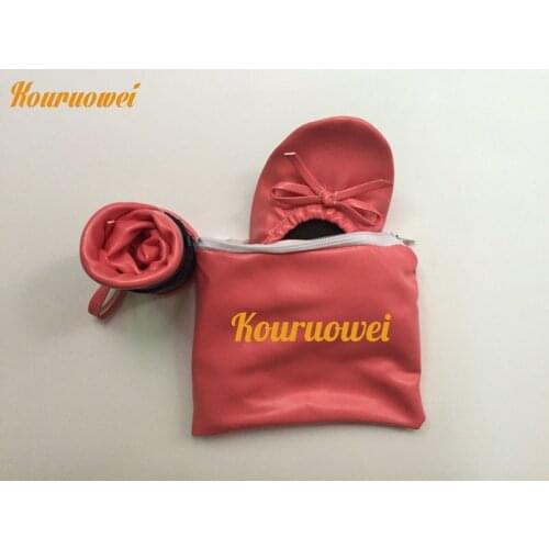 Free shipping !! Night club dance pink foldable shoes with individual bag packing