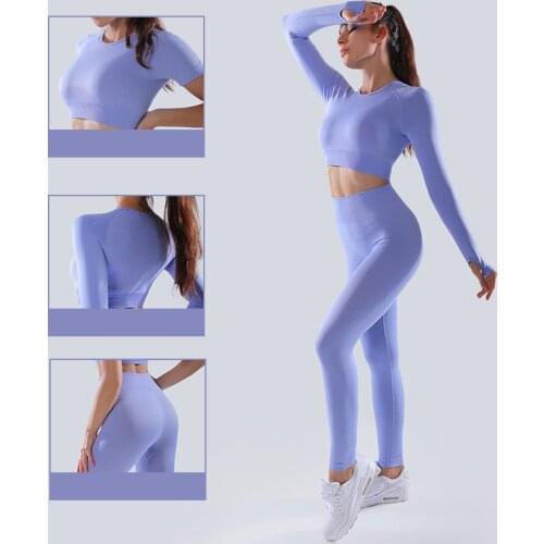 GYARU Seamless Leggings Women Yoga Set Gym Fitness Sportswear Summer Clothes Womens Tracksuit Workout Set for Outfit Crop Top