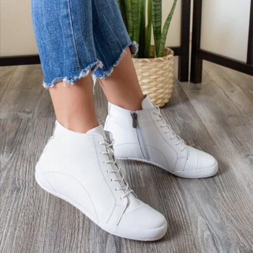 Boots, Genuine Leather Black White Womens Boots, Ladies, Seasonal, Winter, Original, Water Resistant, Shoes, Diary Trc-b503