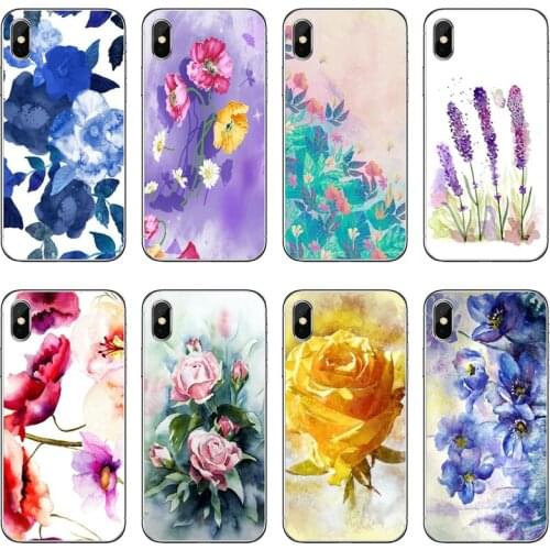 Flower watercolour Painting Accessories Phone Case For Huawei P20 P30 P40 Pro P10 P9 Lite Y5 Y6 Y7 Y9 P Smart Plus 2018 2019