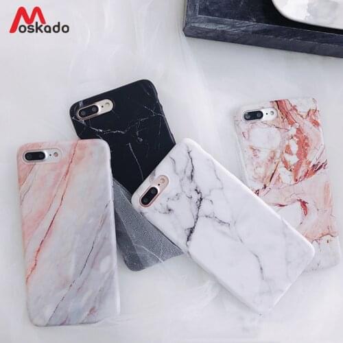 Moskado Phone Case For iPhone SE 2020 6s 7 8 Plus Glossy Granite Stone Marble Texture Cover For iPhone 11 Pro X XS Max XR Shell