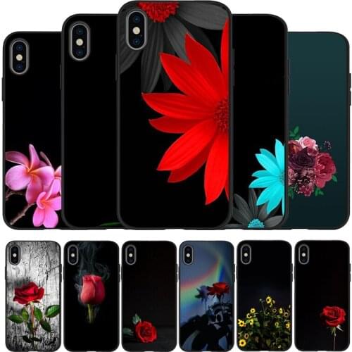 Flower art black Phone Case For iPhone 11 XR XS Max 7 8 6 6S Plus 5 5S SE 2020 Back Cover For iPhone 11 Pro Shell