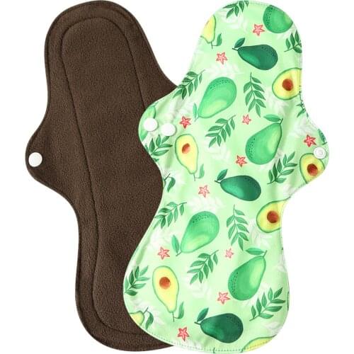 1pc 13" Flamingo Printed Night Use Reusable Menstrual Pads for Heavy Flow, Large Size Breathable Women Cloth Pads