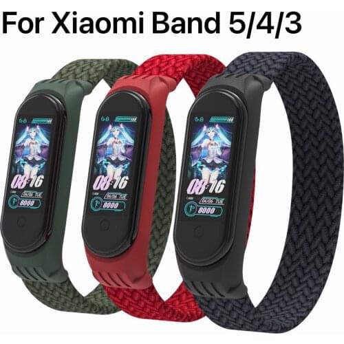 Elastic Braided Solo Loop strap for Xiaomi mi band 4 3 replaceable band for Xiaomi mi 5 bracelet strap smart watch for Mi 5 band