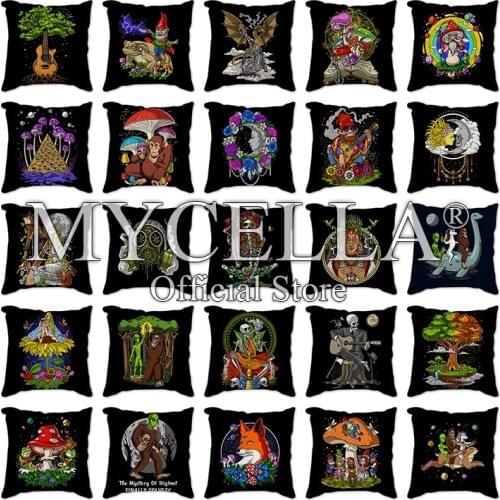 Fantasy Cartoon 45cm Cushion Cover Vintage Fashion Cotton Linen Throw Pillow Case Sofa Car Decoration Cushion Cover Pillowcase