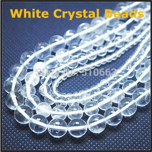 Hot selling white clear crystal beads spacer beads charms jewelry bead accessories size 4mm 6mm 8mm 10mm 12mm