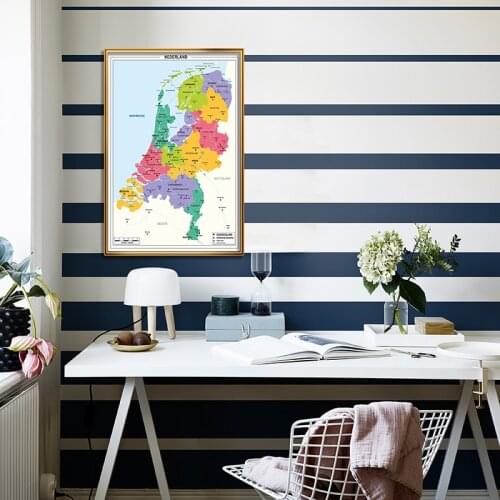 Netherlands Map Canvas Poster 42*59cm Wall Painting Home Decoration In Dutch Children Education for School Supplies