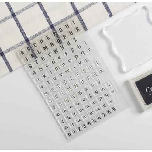 Classic PVC silicone stamp transparent upper and lower case English letters office and school supplies stamp T90