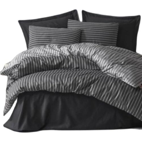 Nordic Style Bedding Set Duvet Cover Pillowcases 4 Pieces for Bedroom Quality Luxury Bedding Set Anthracite Комплект постельного