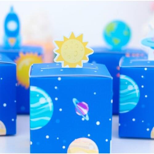 Space Astronaut Gift Boxes Candy Bags Wrapping Brithday Party Supplies Baby Shower Spaceman For Kids Birthday Decor Boys